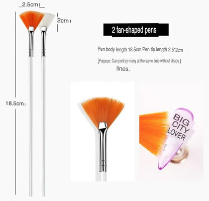 20PC Nail Art & Design Toolkit with UV Gel Brushes - Kool Thingz