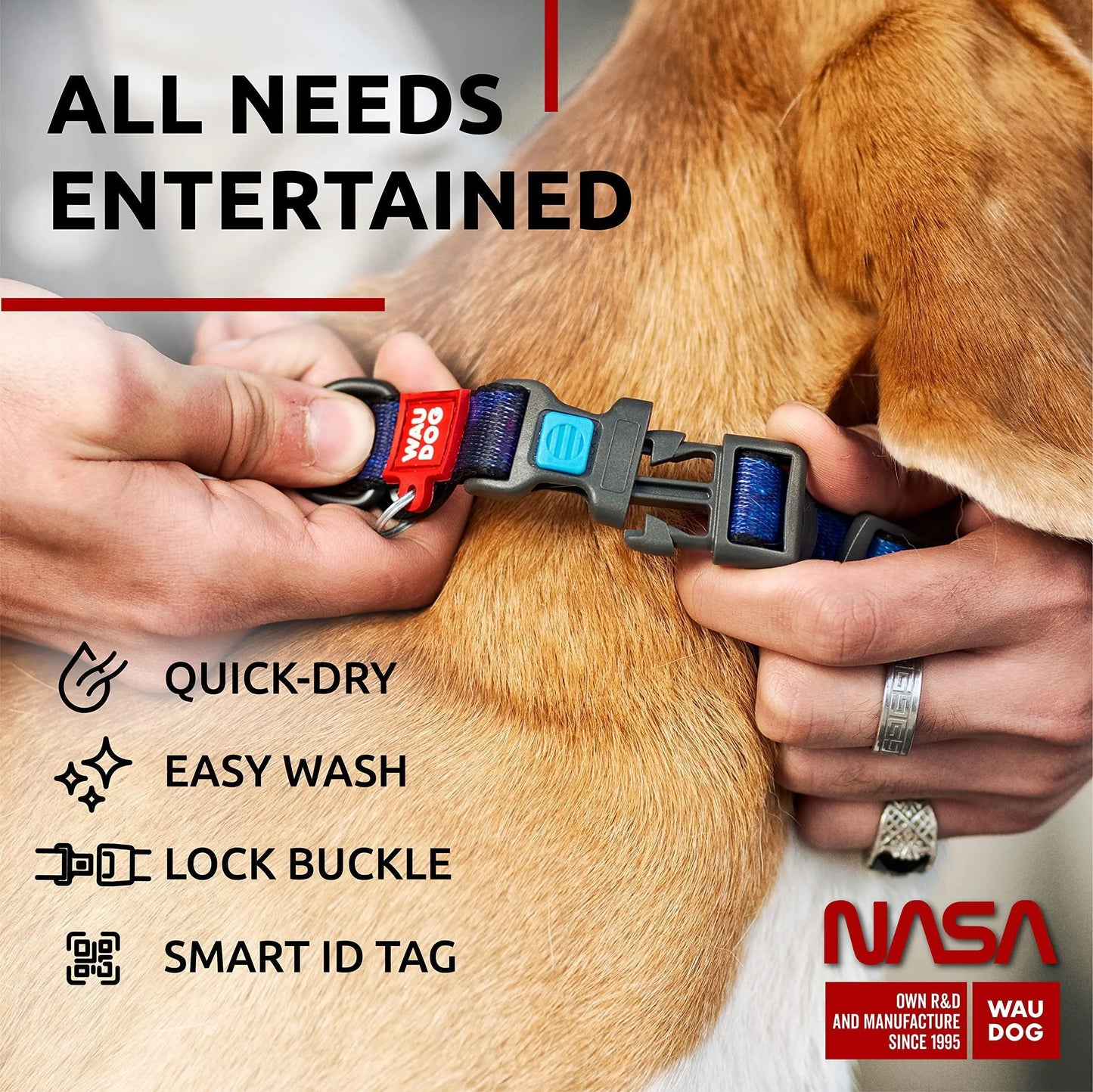 Adjustable Nylon Dog Collar with QR Tag - Kool Thingz