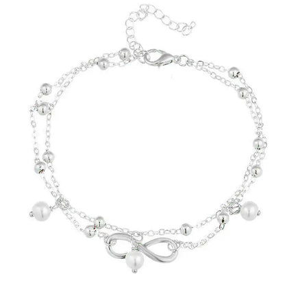 Women Infiniti Double Ankle Bracelet