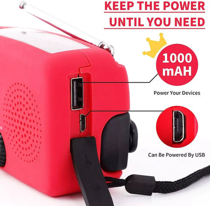 Crank Solar Emergency Radio 1000mAh Power Bank