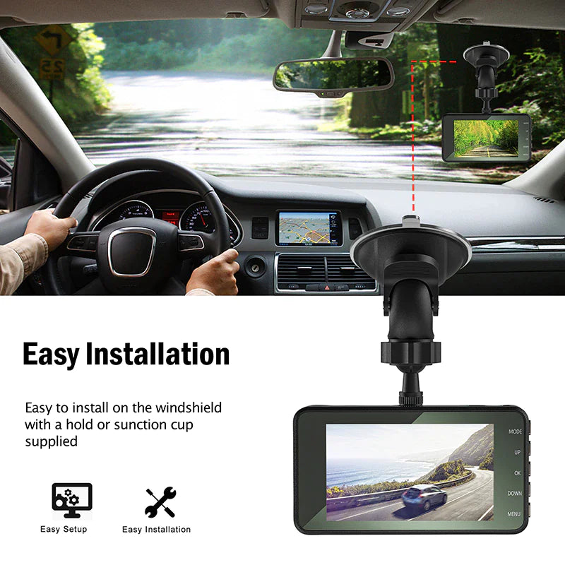 UltraVision Dual Lens DashCam 1080P 4" - Kool Thingz