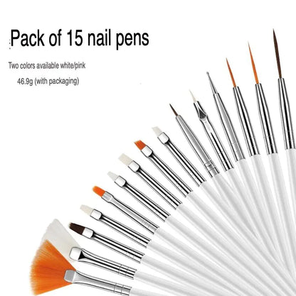 20PC Nail Art & Design Toolkit with UV Gel Brushes - Kool Thingz