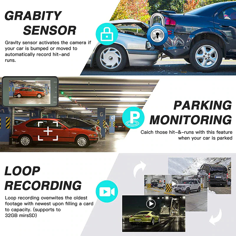 UltraVision Dual Lens DashCam 1080P 4" - Kool Thingz