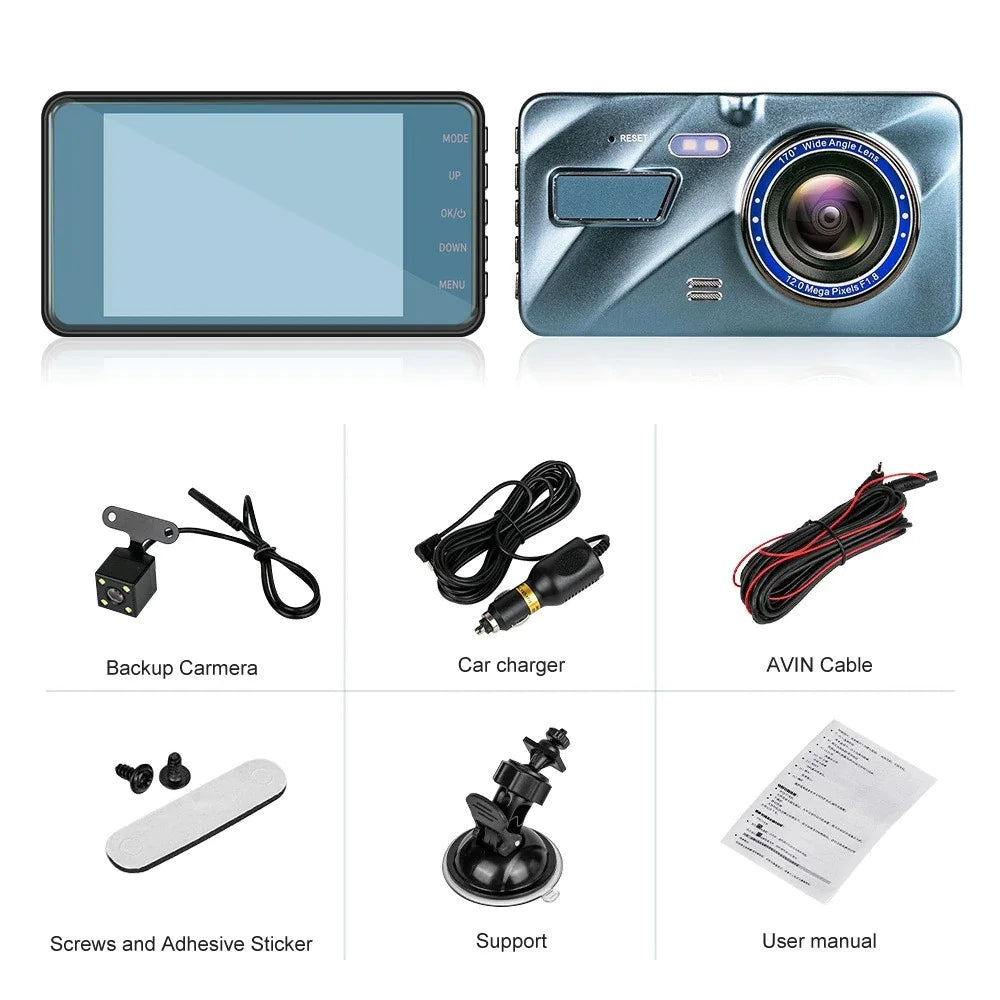 UltraVision Dual Lens DashCam 1080P 4" - Kool Thingz
