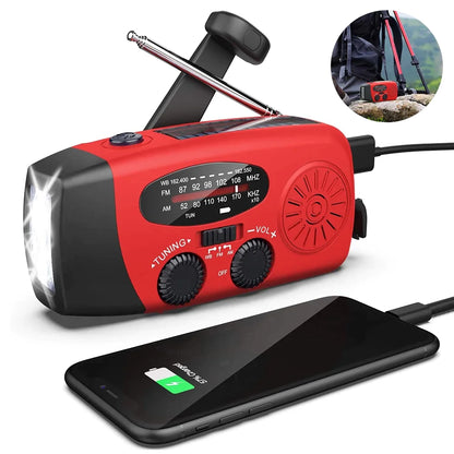 Crank Solar Emergency Radio 1000mAh Power Bank