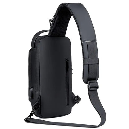Men's Wear-resistant Oxford Crossbody Sling Bag with USB