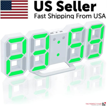 3D LED Wall/Desk Clock with USB & Auto Dimmer