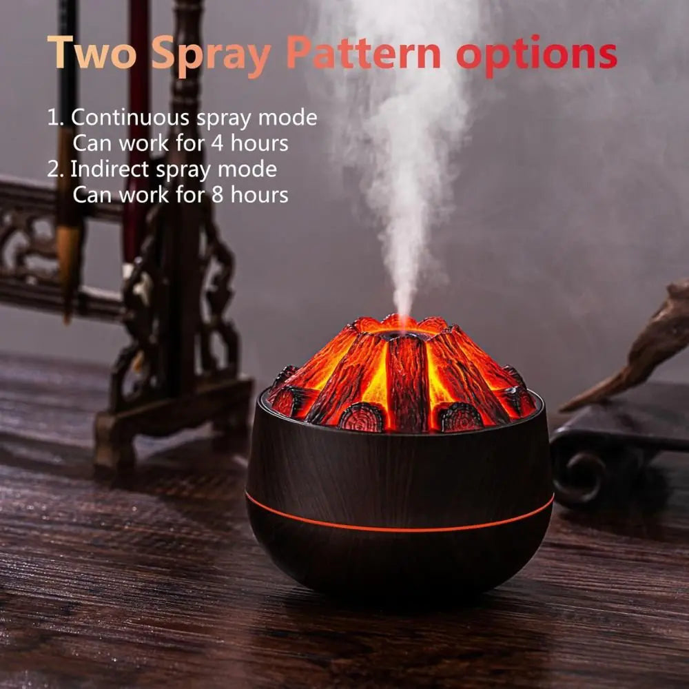 Charcoal Fire LED Aromatherapy Diffuser - Dark Wood - Kool Thingz