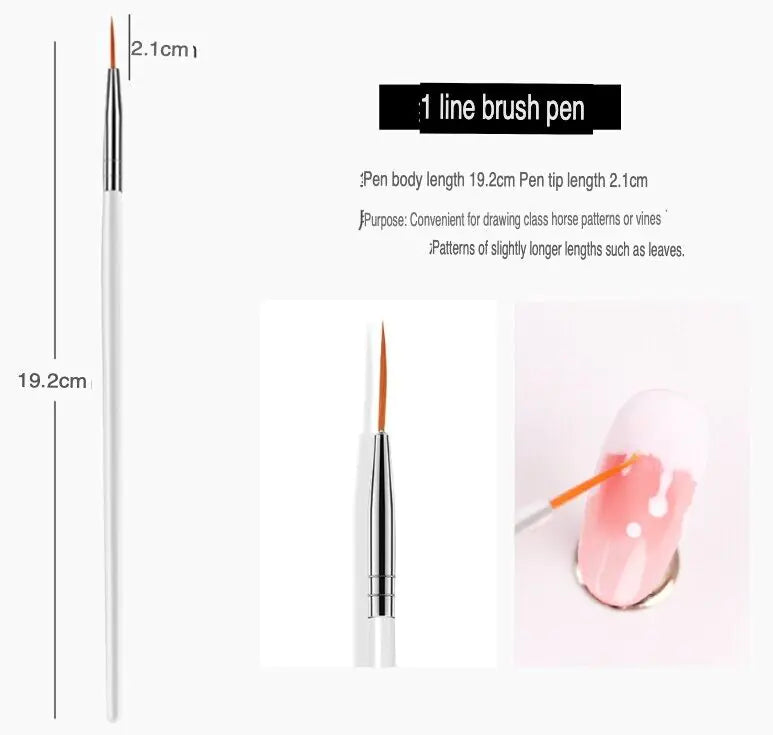 20PC Nail Art & Design Toolkit with UV Gel Brushes - Kool Thingz