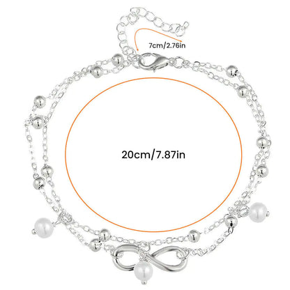 Women Infiniti Double Ankle Bracelet