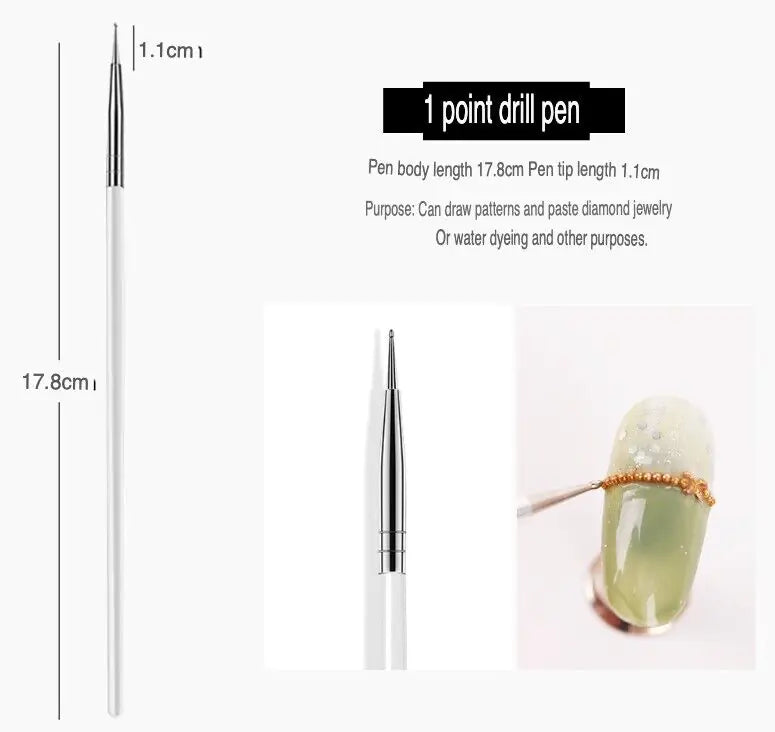 20PC Nail Art & Design Toolkit with UV Gel Brushes - Kool Thingz