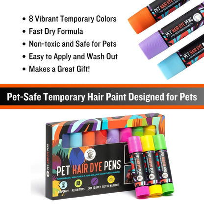 8-Pack Pet-Safe Color Dye Pens - Kool Thingz