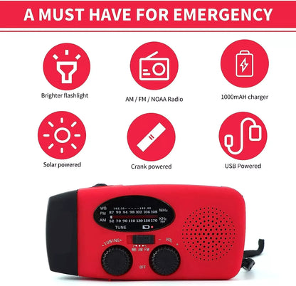 Crank Solar Emergency Radio 1000mAh Power Bank